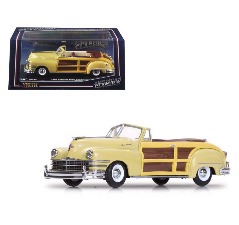 1947 Chrysler Town and Country Yellow Lustre 1/43 Diecast Model Car by Vitesse