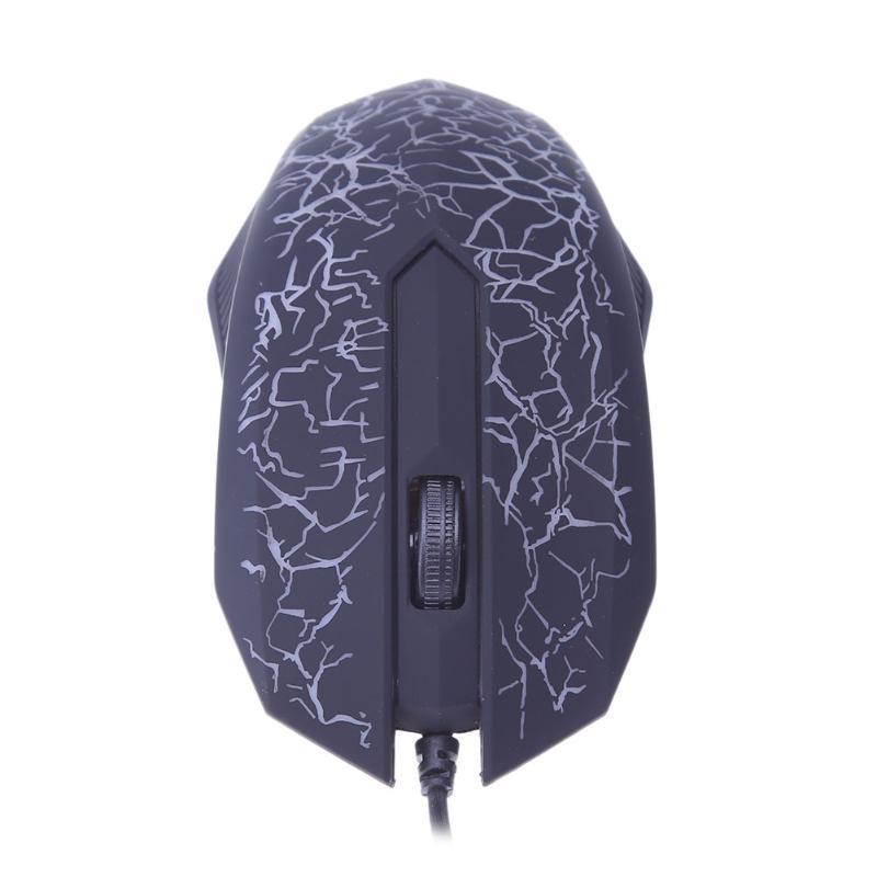 Wired USB Port 2400DPI 3 Keys Optical Colorful Backlight Home Office Gaming Mouse Computer PC Laptop Mouse Gamer Mice