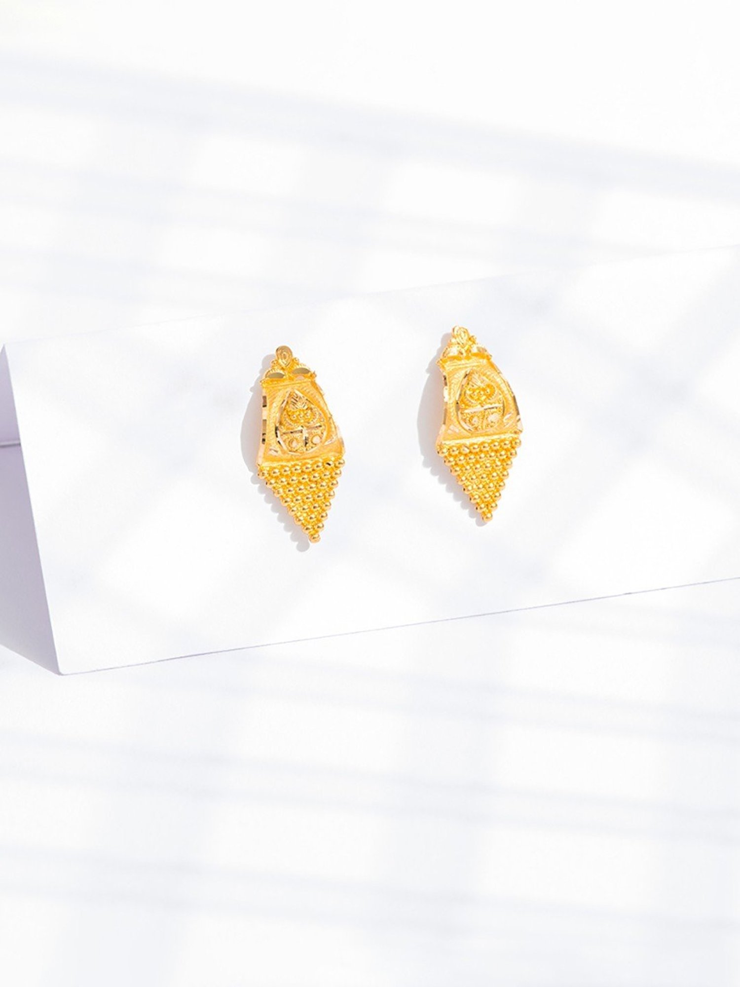 P.N.Gadgil Jewellers 22k Yellow Gold Golden Heritage Stud Earrings