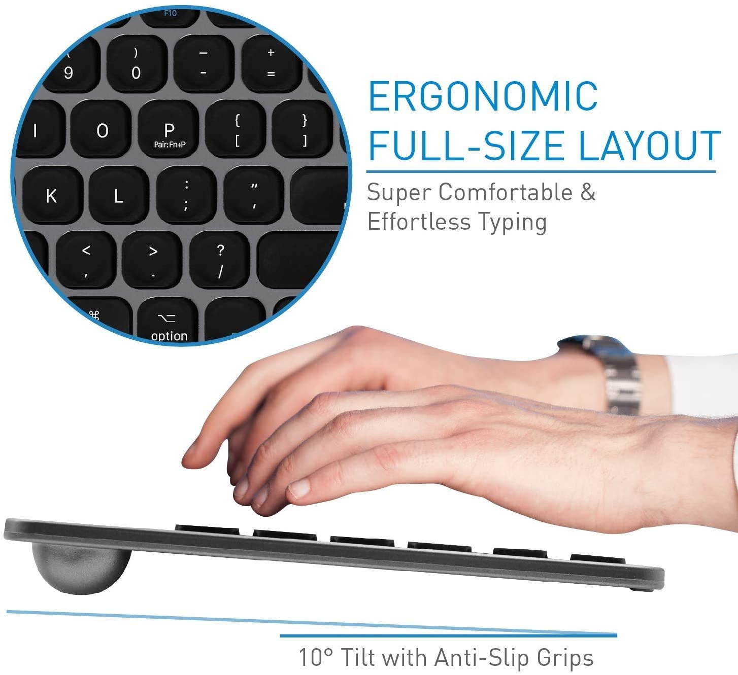 Macally Bluetooth Wireless Solar Keyboard for Mac and a Wireless Bluetooth Mouse, Ultimate Additions to Your Work Place