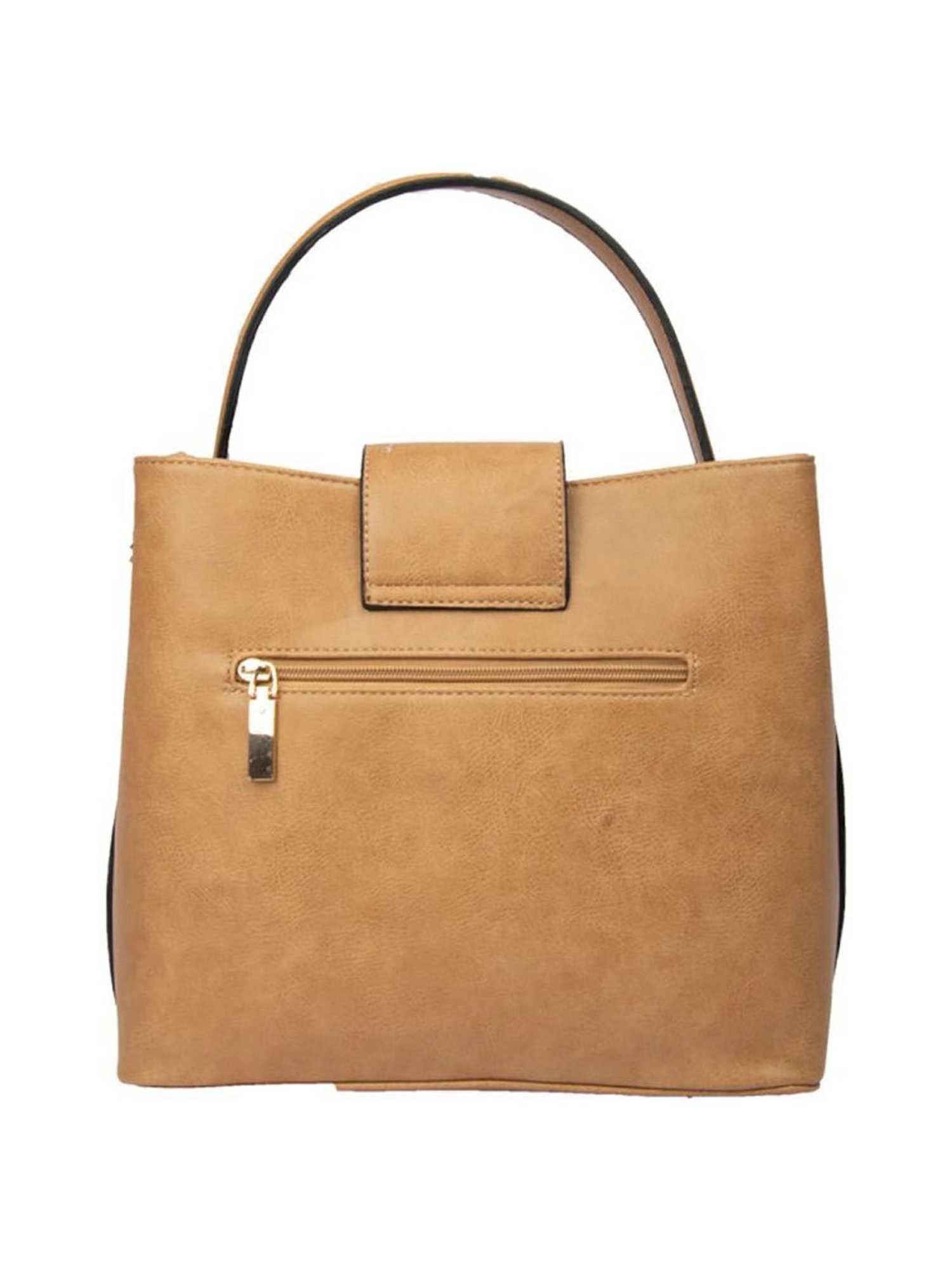 BULCHEE Tan Textured Medium Handbag