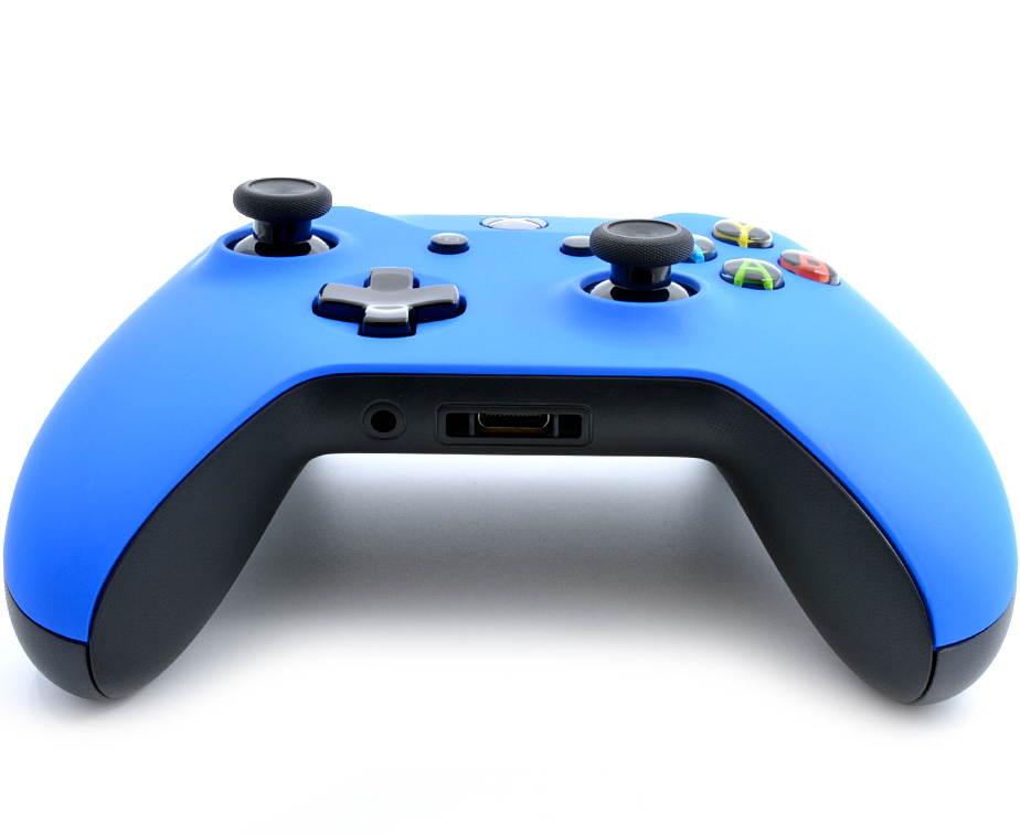 "Soft Touch Blue" Xbox One S Rapid Fire Modded Controller 40 Mods for COD BO3, Destiny, GOW 4 Quickscope, Jitter, Auto Aim, Jump Shot, Auto Sprint, Fast Reload, Much More (with 3.5 jack)