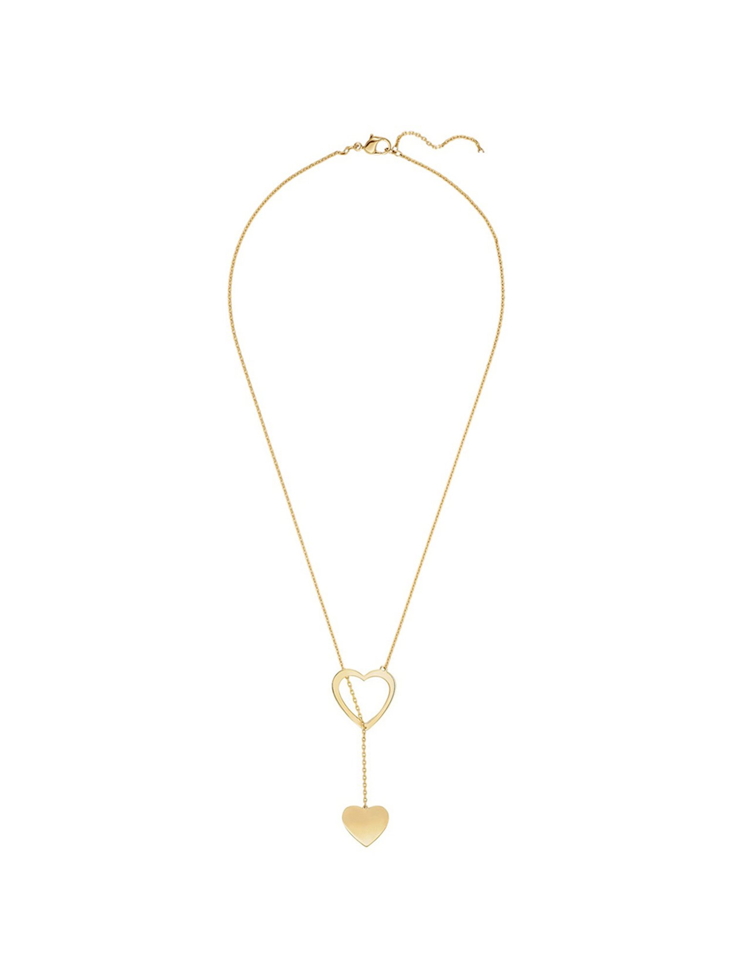 Oomph Gold Delicate Fashion Heart Design Choker & Lariat Necklace - Set of 2