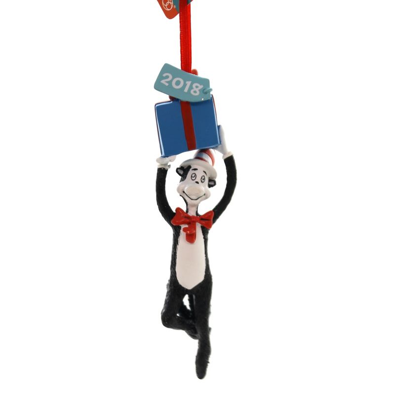 Holiday Ornaments 5.25" Cat With A Present 2018 Dated Dr Seuss  -  Tree Ornaments