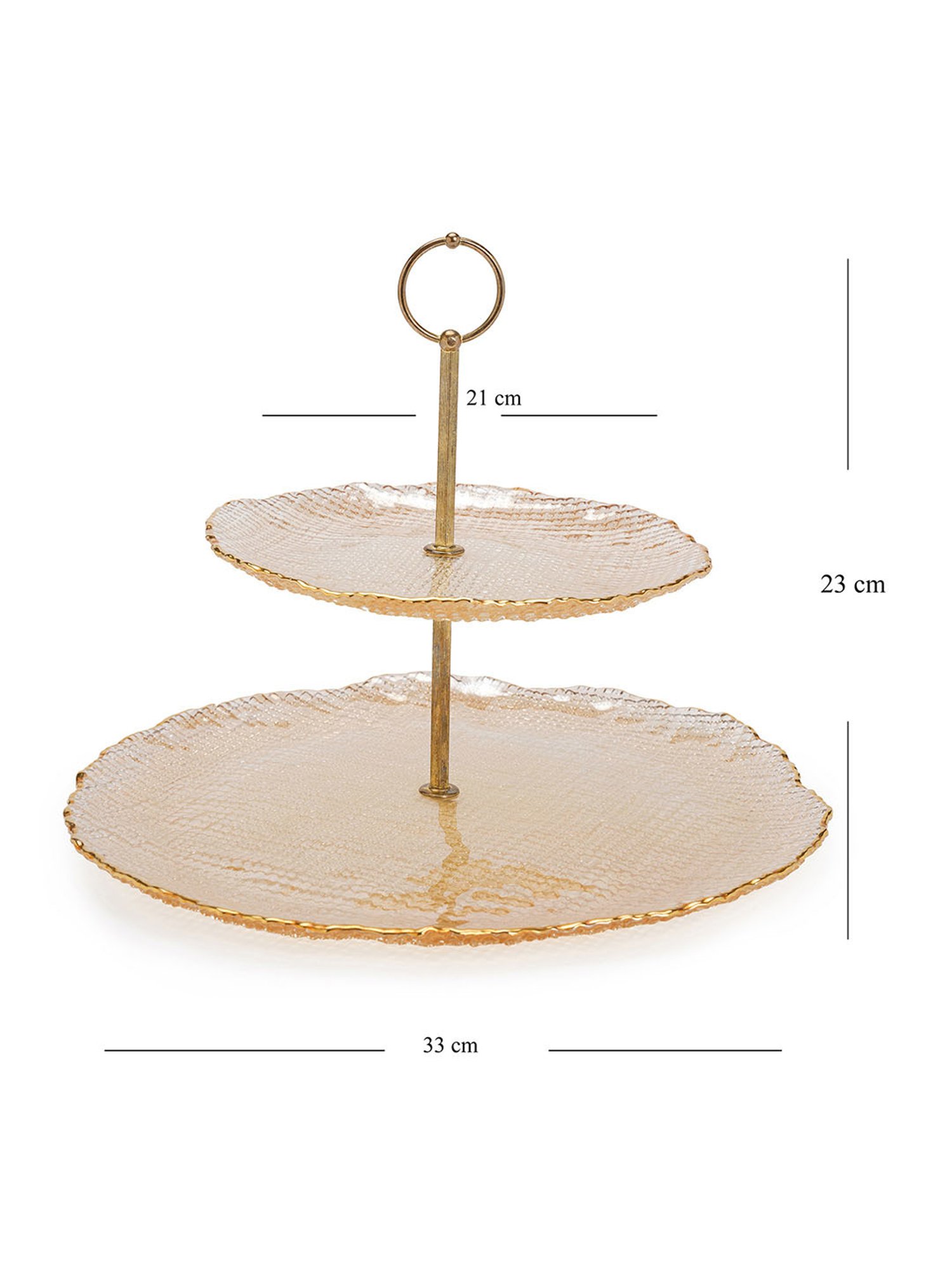 Pure Home and Living Gold Glass Cake Stand