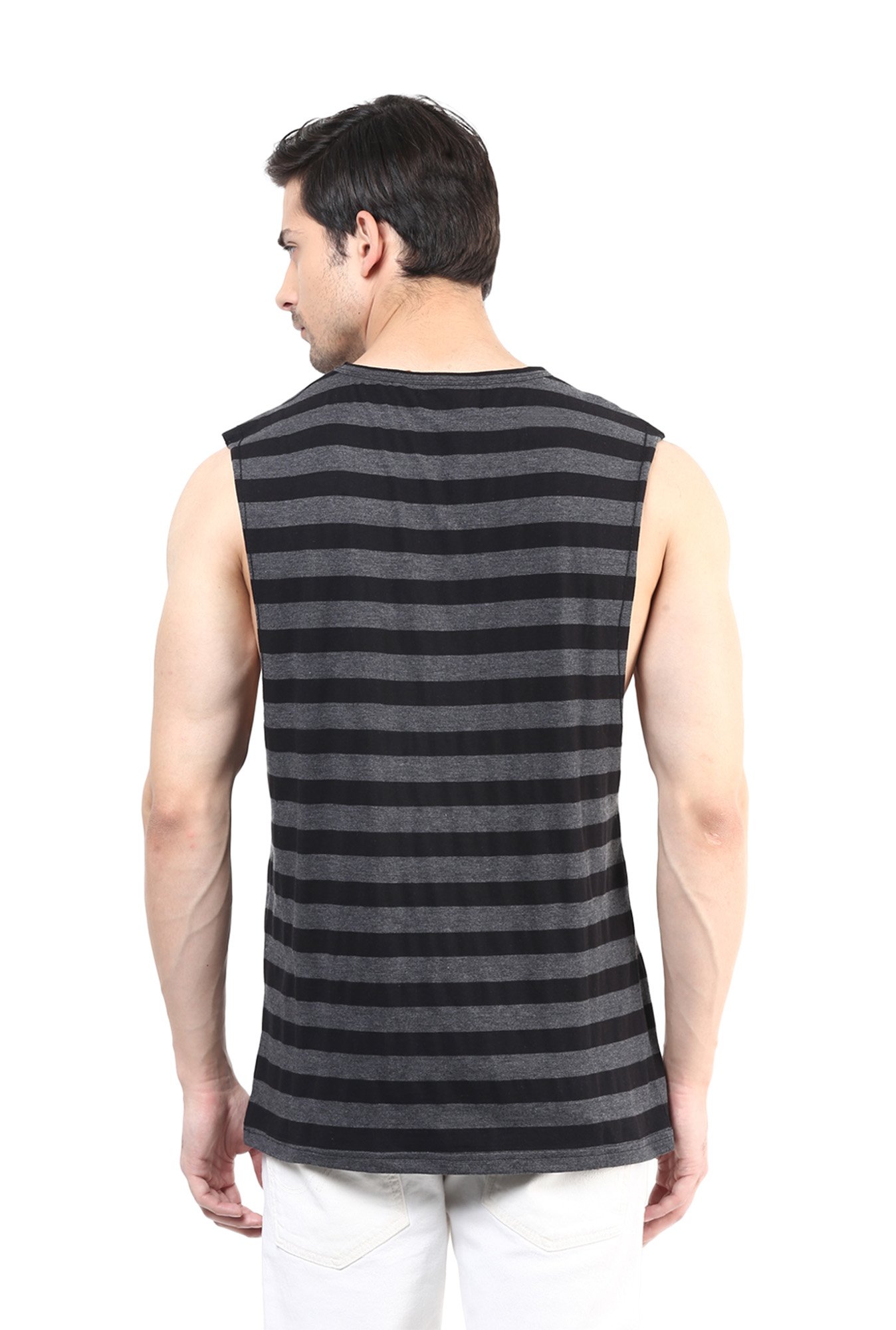Hypernation Black & Grey Sleeveless T-Shirt