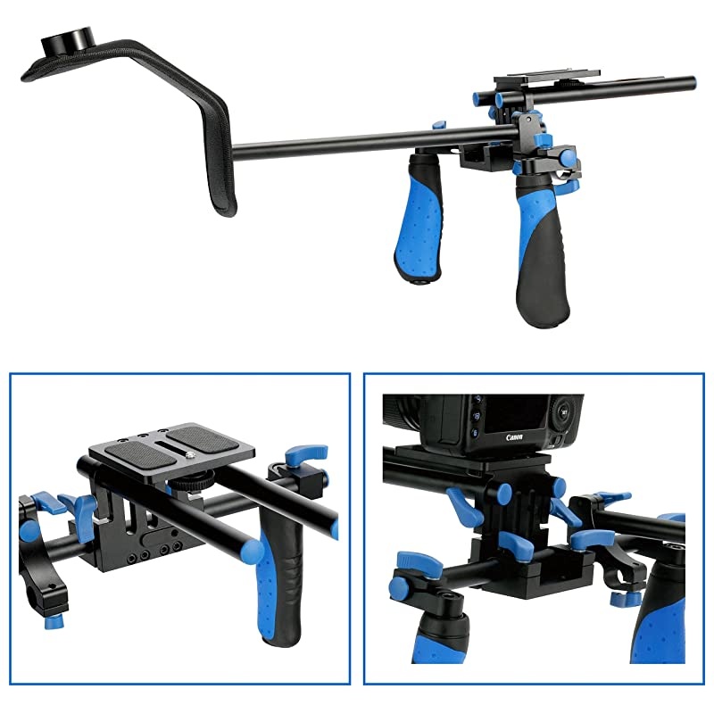 DSLR Rig Shoulder Mount Rig + Matte Box for All DSLR Cameras and Video Camcorders(Follow Focus not Included)