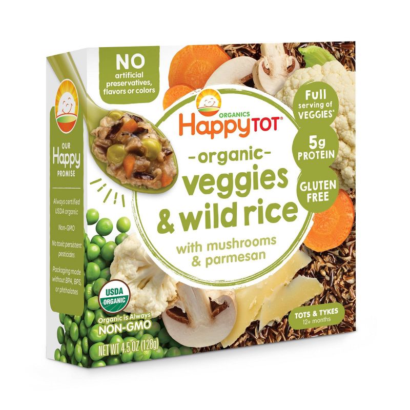 HappyTot Organic Veggies & Wild Rice with Mushrooms and Parmesan Baby Food - 4.5oz
