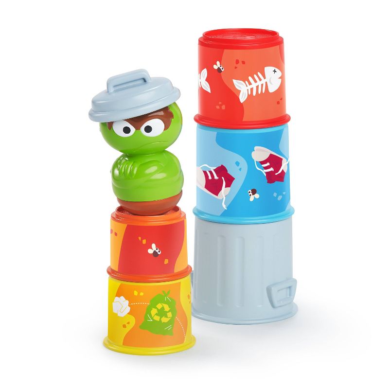 Bright Starts Sesame Street Oscar Stacking Cups - 5pc