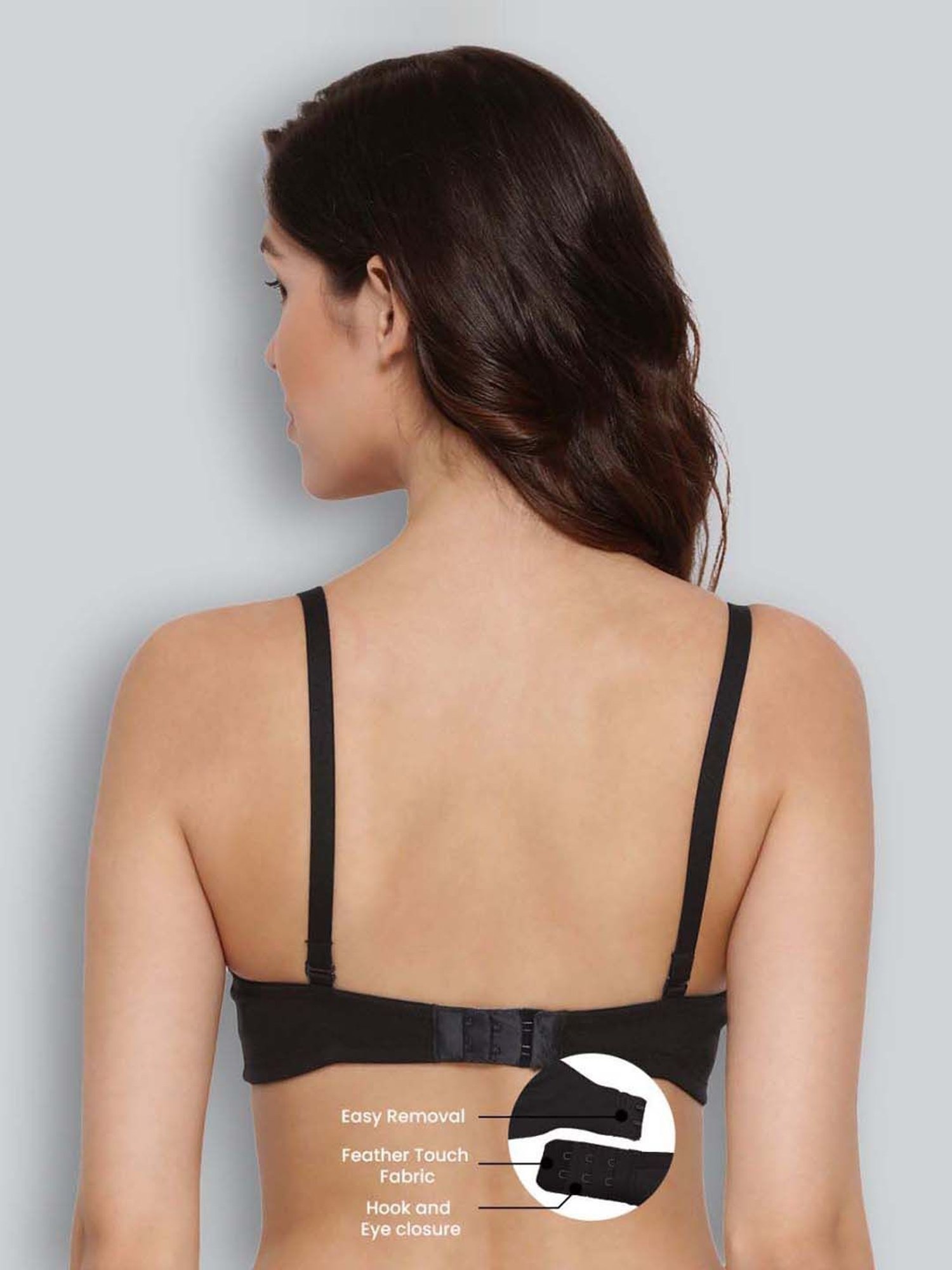 Lyra Black Cotton Seamless Bra
