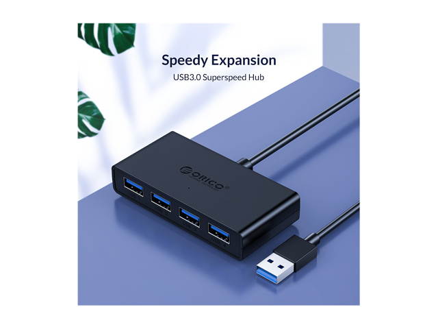 ORICO 4-Port USB 3.0 Data Hub with 4.92ft USB 3.0 Cable for Macbook, Mac Pro / mini, iMac, Surface Pro, XPS, Notebook PC, USB Flash Drives, Mobile HDD, and More