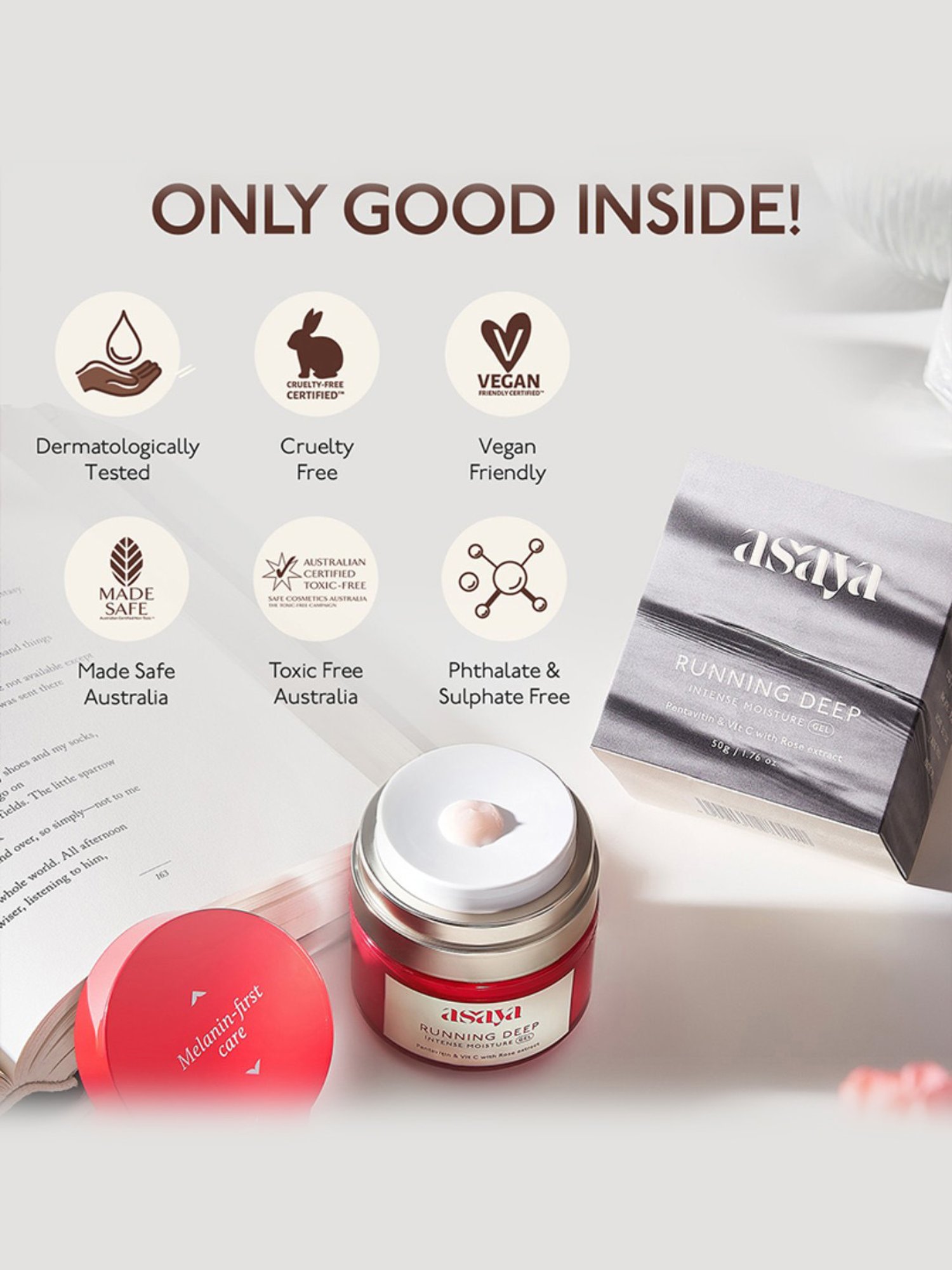 Asaya 72 hr Hydrating Gel Based Moisturizer with Hyaluronic Acid & Vitamin C for Oily Skin  - 50 gm