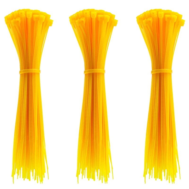 Inch Zip Ties, 300pcs Nylon Cable Ties YELLOW