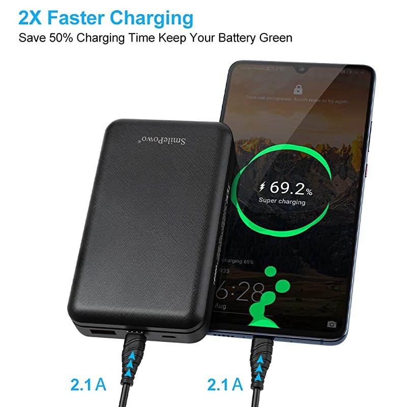 Portable Charger Power Bank 16000mAh Whit QC 30 18W PD USBC Input HighSpeed Charging Technology Phone Charger for iPhoneSamsungTablets etc
