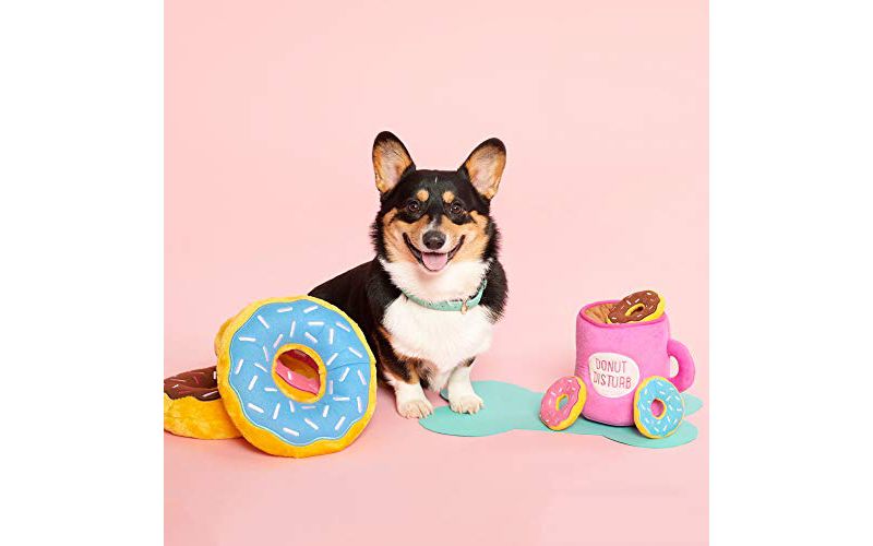 ZippyPaws - Food Miniz, Stuffed Squeaker Dog Toy and Replacement for Interactive Burrows - 3 Pack Donutz