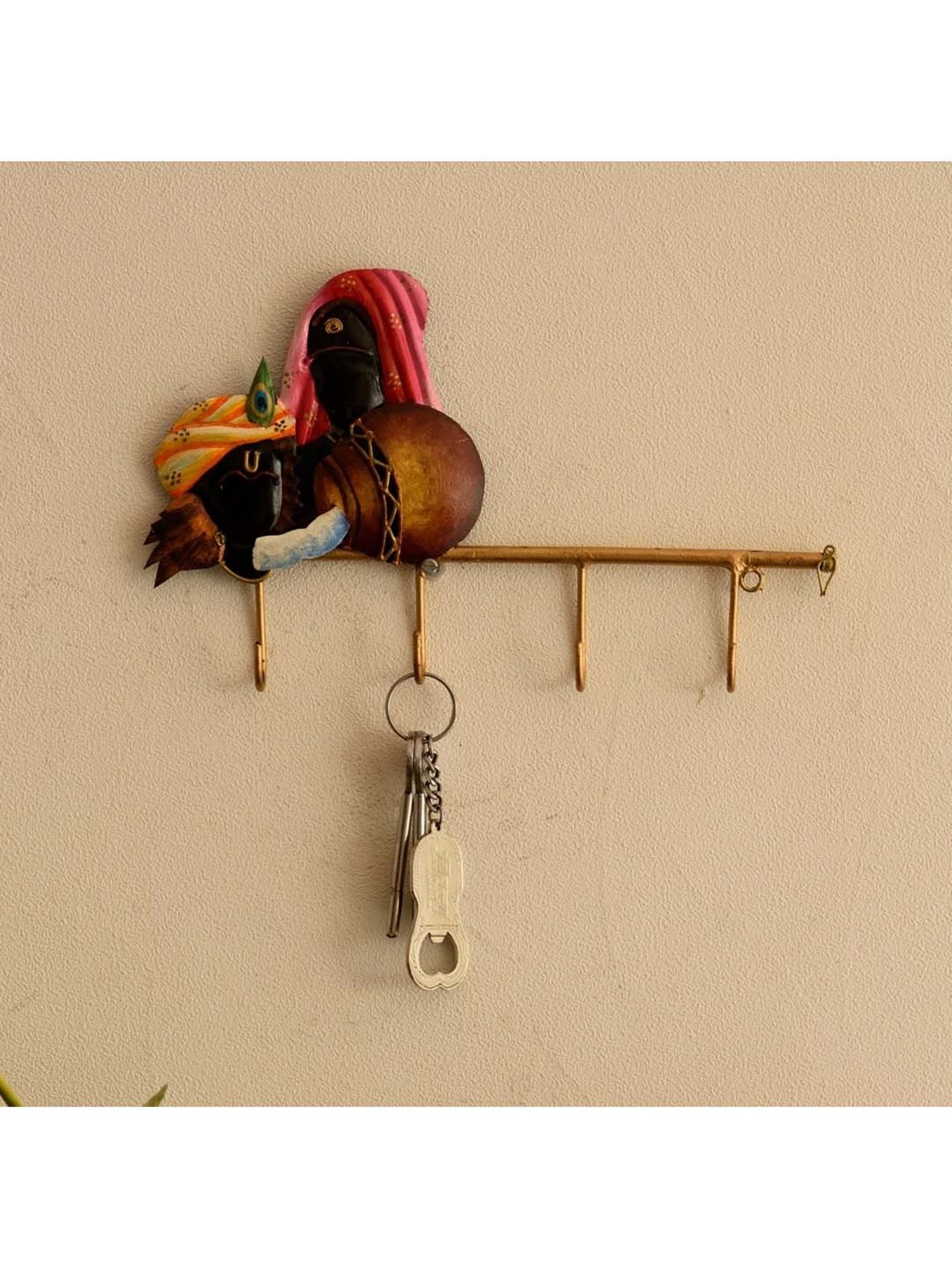 eCraftIndia Radha Krishna Wrought Iron Key Holder
