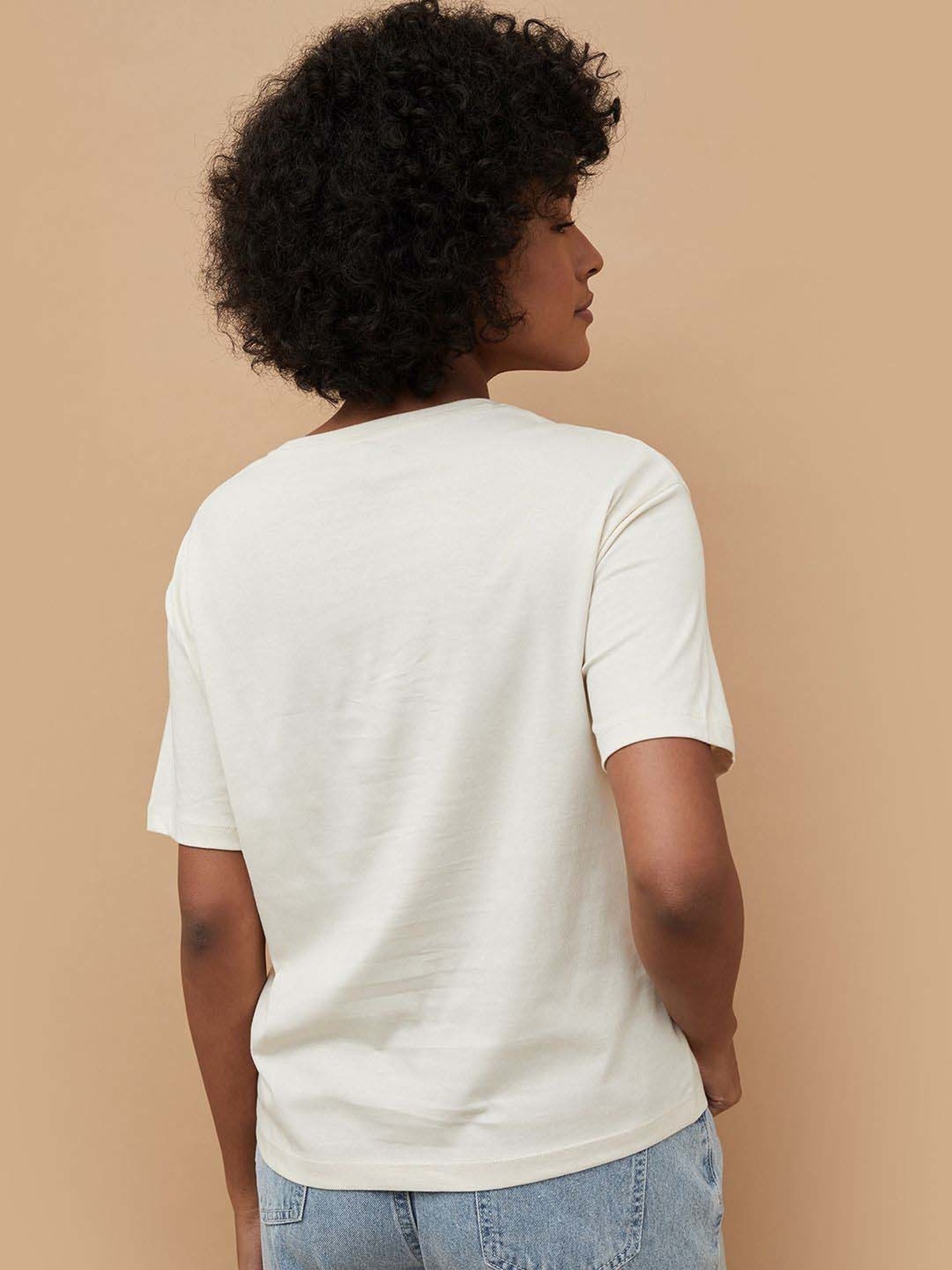 Fame Forever by Lifestyle Off-White Cotton Printed T-Shirt