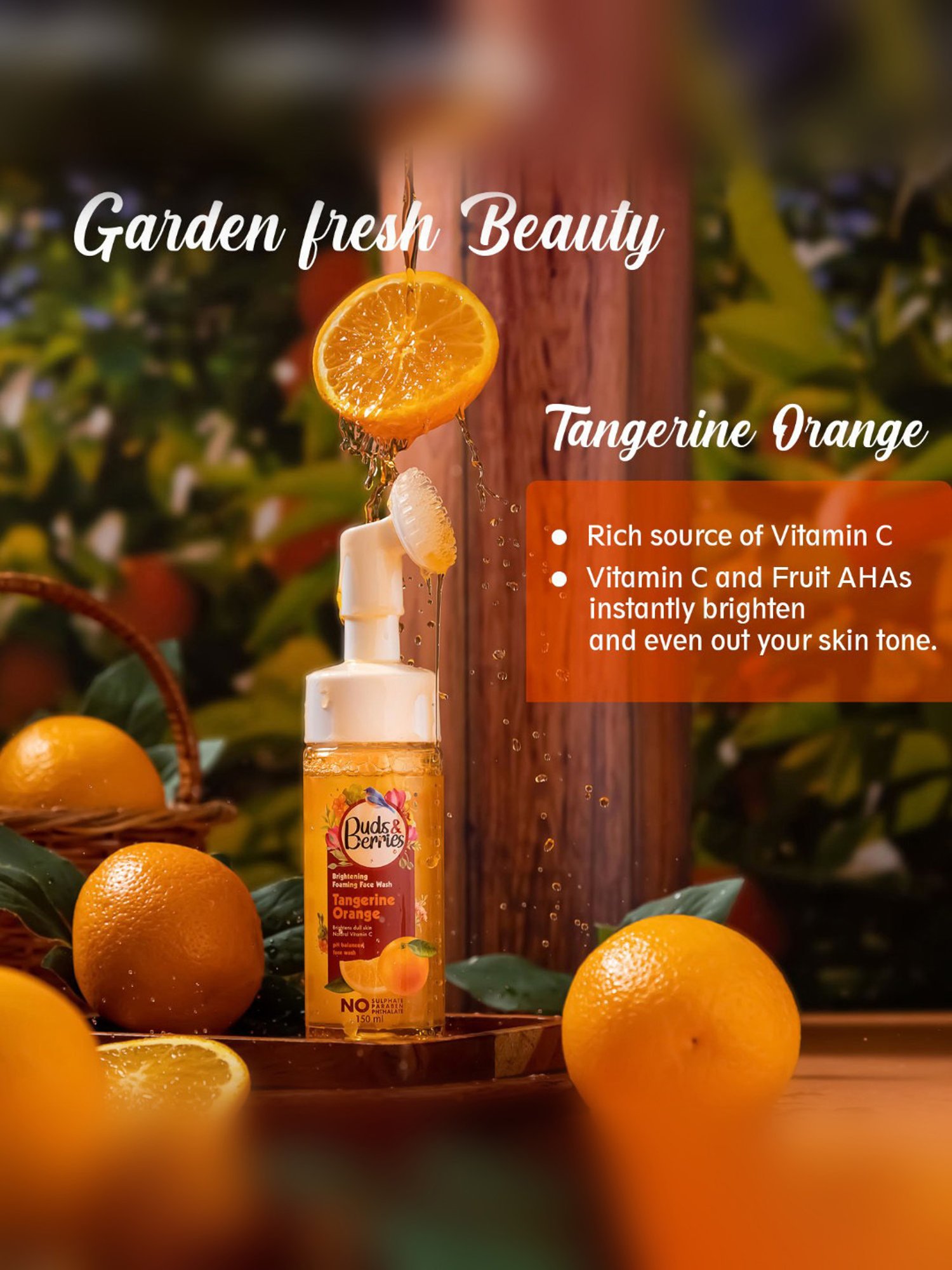Buds & Berries Tangerine Orange Brightening Foaming Face Wash - 150 ml