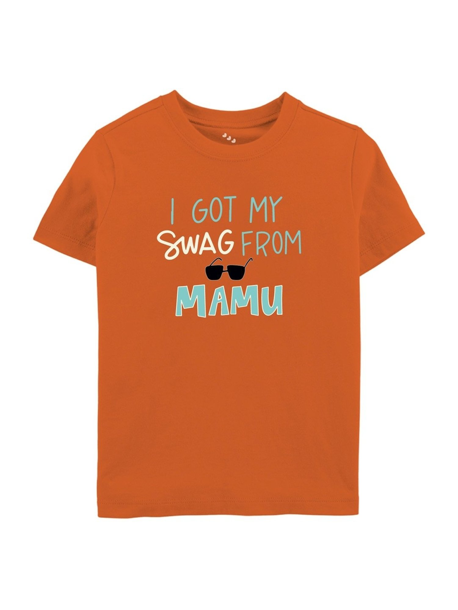 Zeezeezoo Kids Orange Cotton Printed T-Shirt