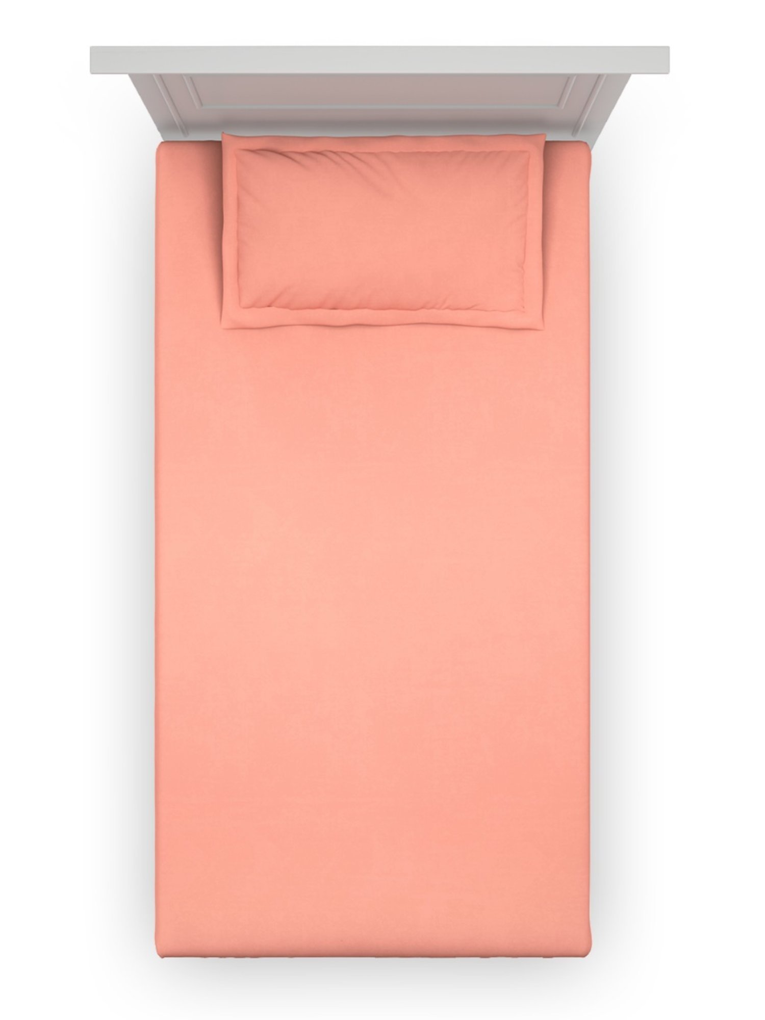 DDecor Solid Pink 180 TC Cotton Single Bed Sheet With 1 Pillow Cover