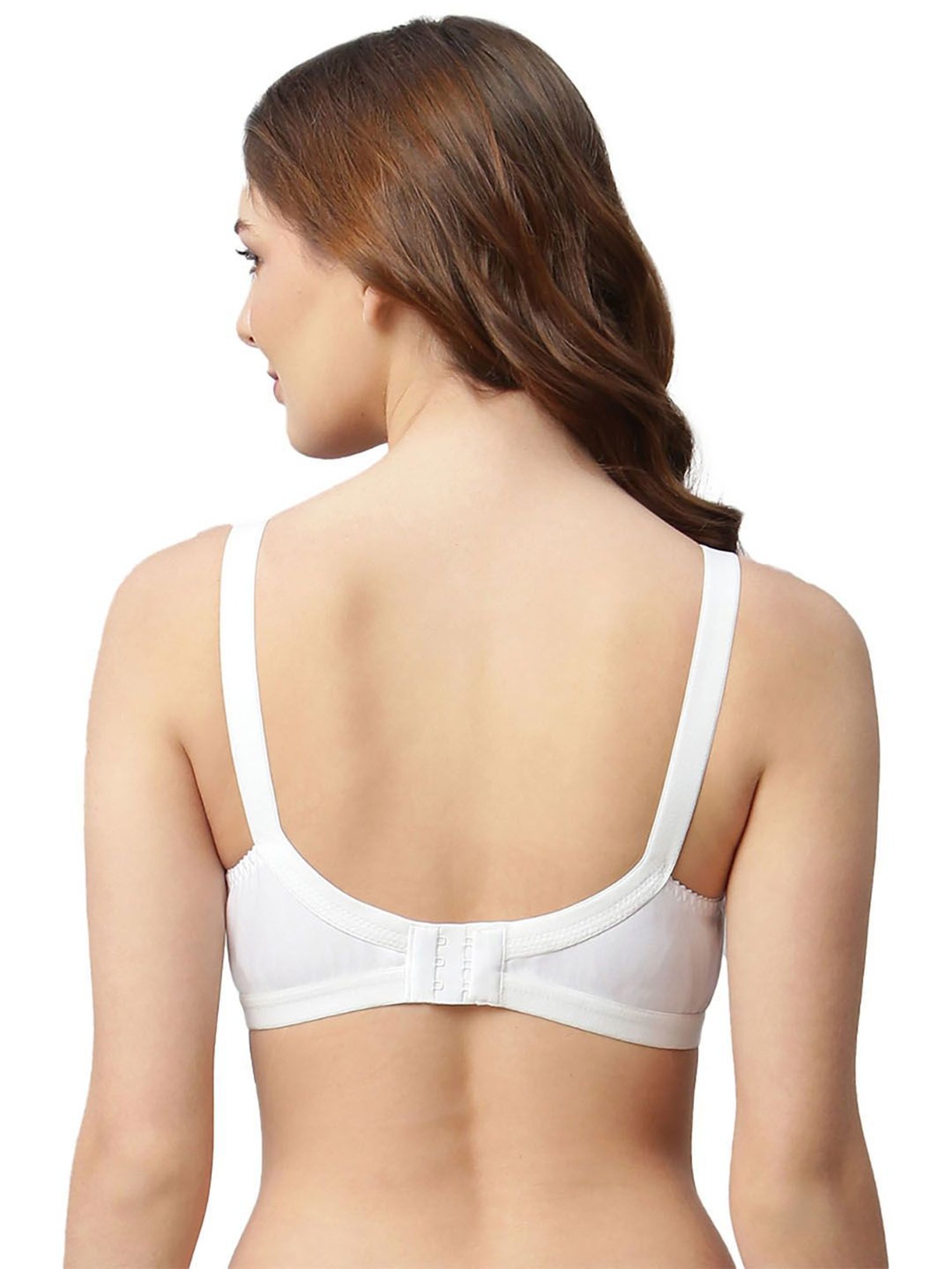 Cukoo White & Beige Cotton Full Coverage Bra (Pack Of 2)