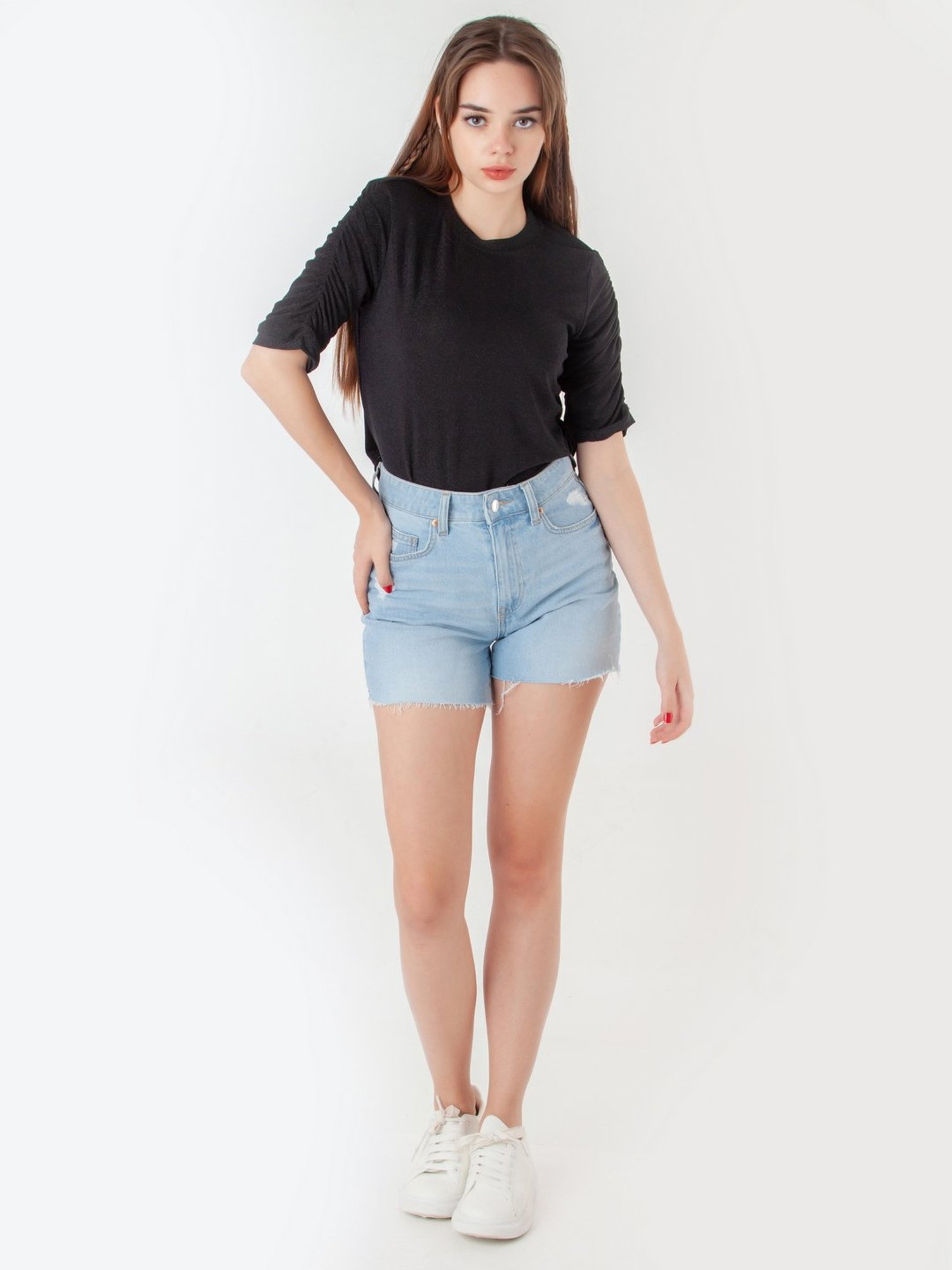 Zink London Black Self Pattern Top