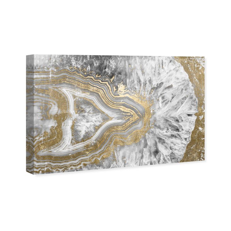 10" x 15" Agate Geode Crystal Abstract Unframed Canvas Wall Art in Gold - Oliver Gal