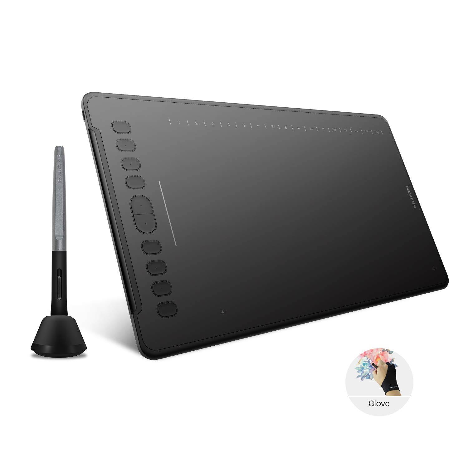 Huion H1161 Graphic Drawing Tablets 11 x 6.8 inch Graphics Tablet with Battery-Free 8192 Pen Pressure, 10 Express Keys and Touch Strip, Compatible with Mac, PC or Android Mobile