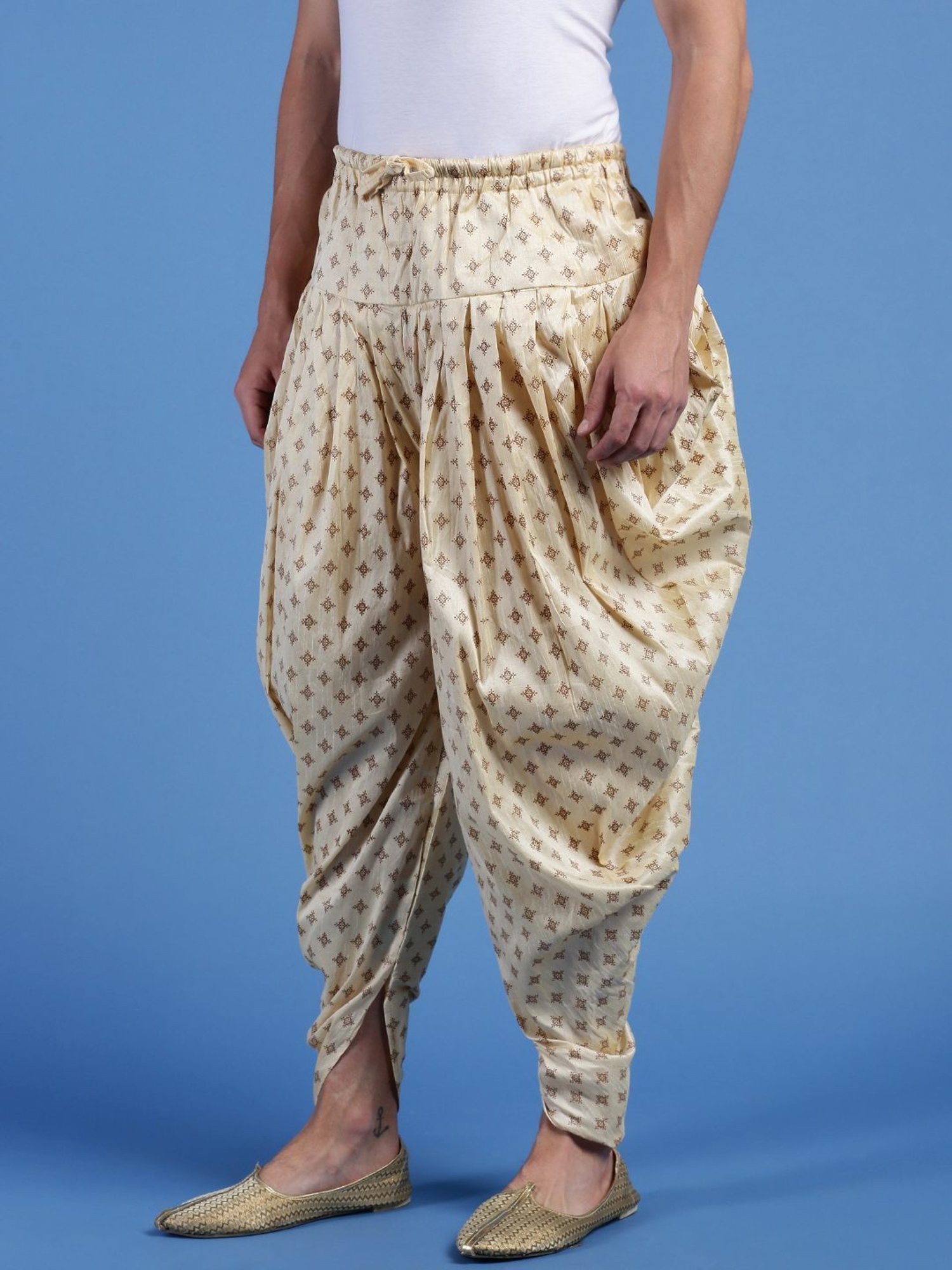 Sanwara Beige Regular Fit Printed Dhotis