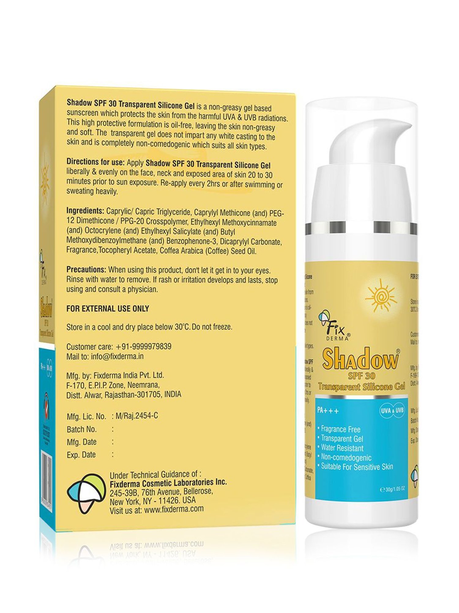 Fixderma Shadow SPF 30 Transparent Silicon Gel - 30 gm