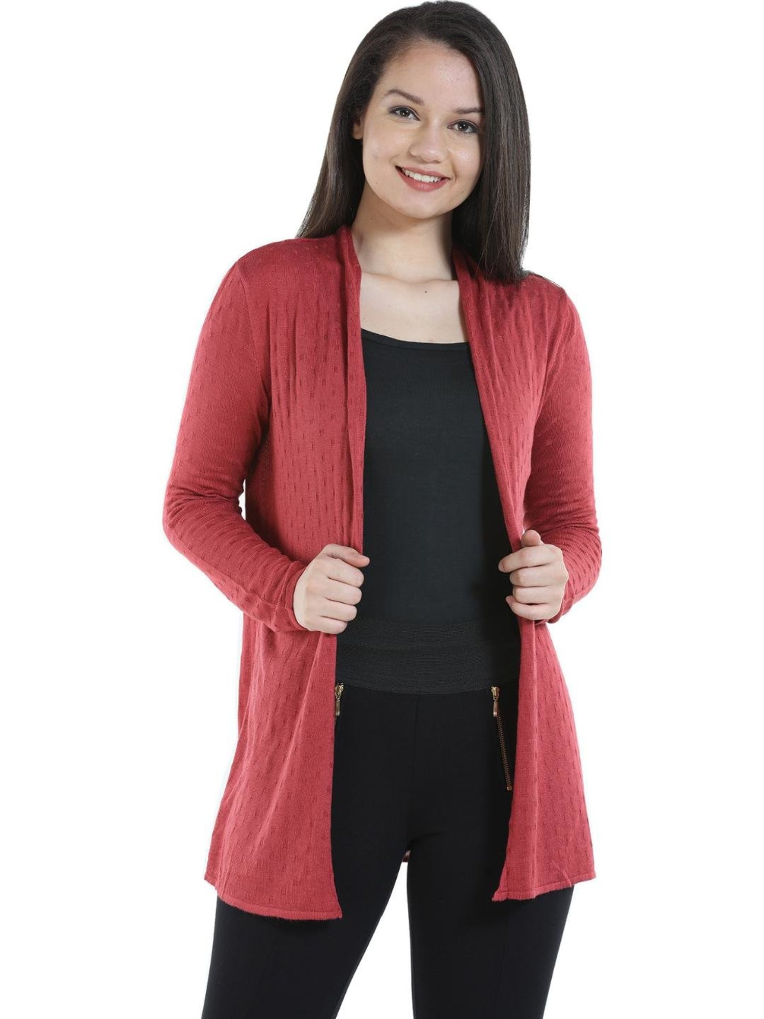 Mafadeny Black Striped Shrug