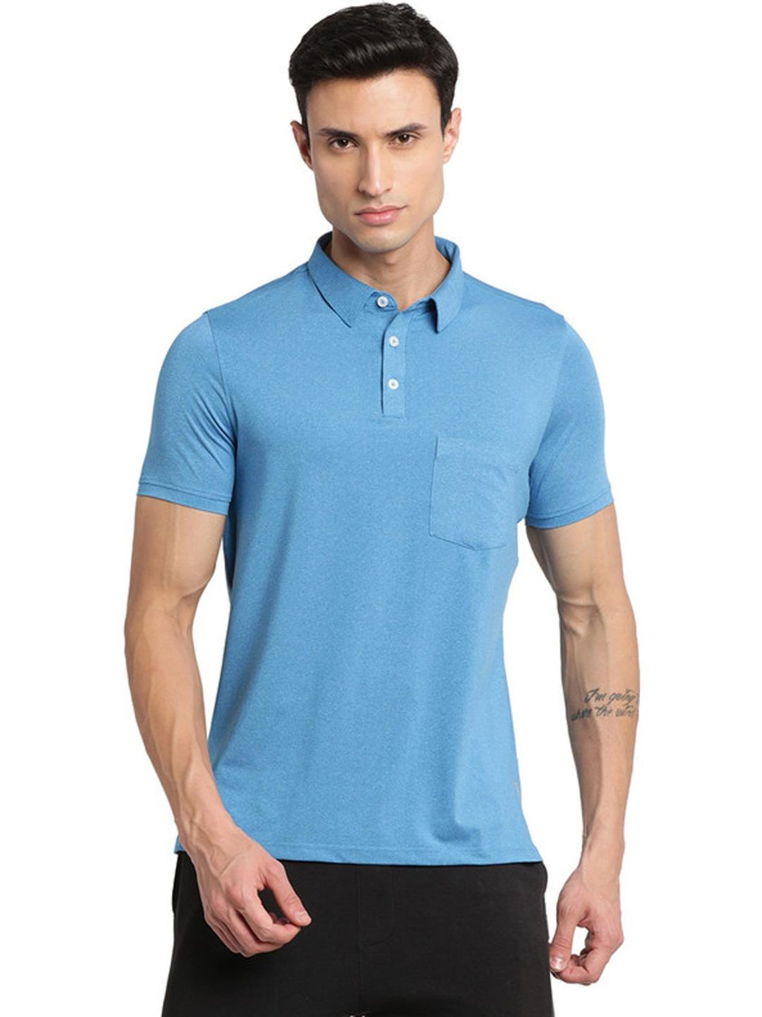 Turtle Blue Slim Fit Polo T-Shirts