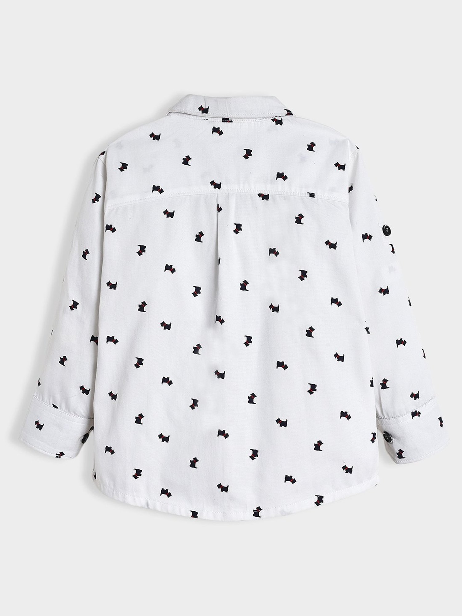 MiArcus Kids White Printed Full Sleeves Shirt