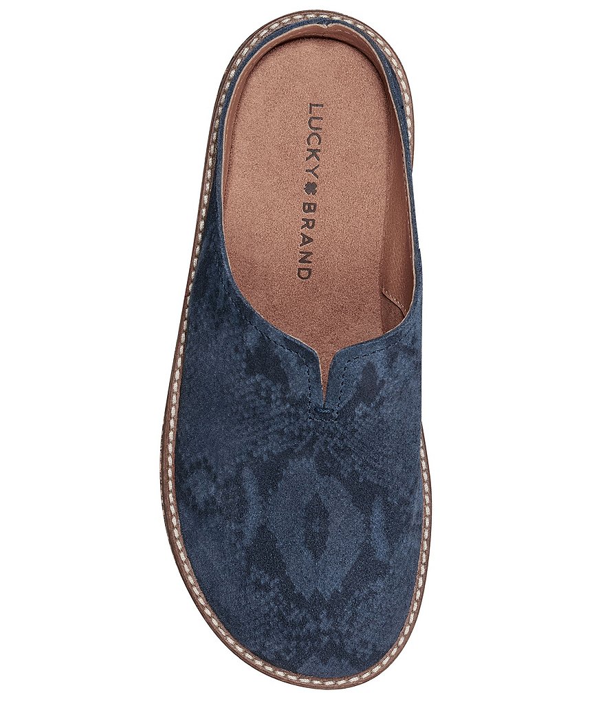 Lucky Brand Tamala Snake Print Leather Mule Clogs