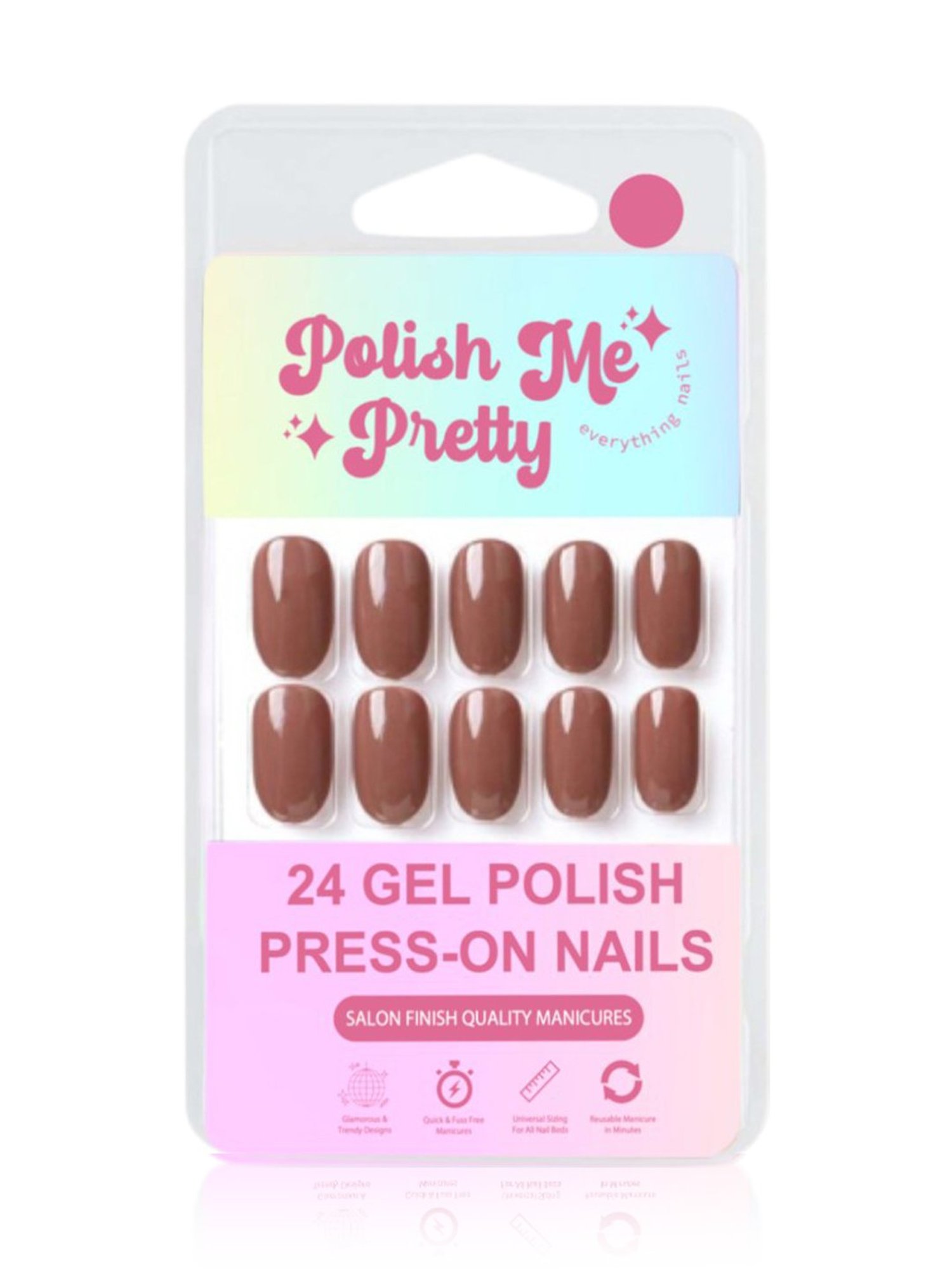 Polish Me Pretty Gel Polish Press-On Nails Barista - Set of 24