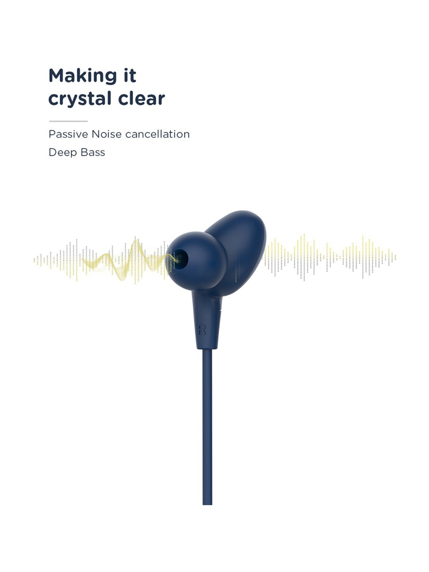 Pebble Flex Air Bluetooth Neckband with Playtime up to 10 Hrs (Navy Blue)