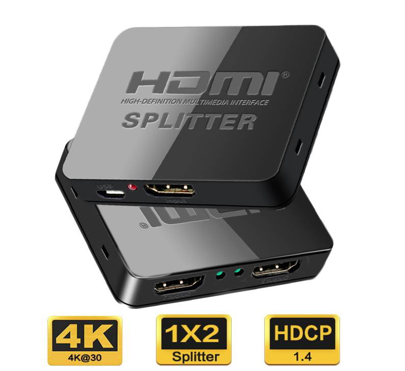 HDMI Switch 4K HDMI Splitter-Wanmingtek HDMI Switcher 1 Input 2 Output, HDMI Switch Splitter 1 x 2 with USB Cord, Support 4K 3D HD 1080P for Xbox PS4 Roku HDTV
