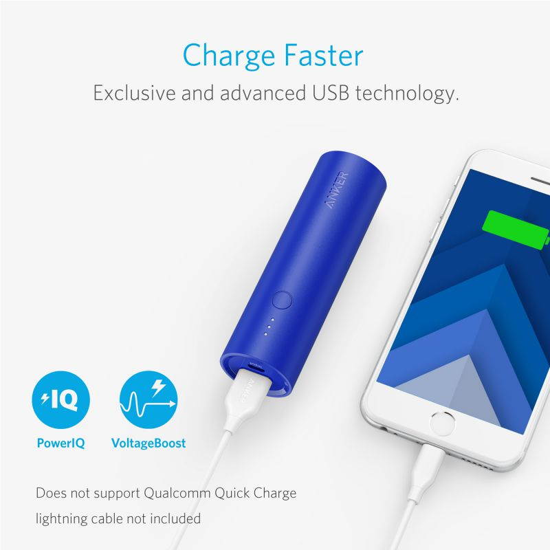Anker PowerCore 5000 Portable Charger, Ultra-Compact External Battery with Fast-Charging Technology, Power Bank for iPhone, iPad, Samsung Galaxy and more