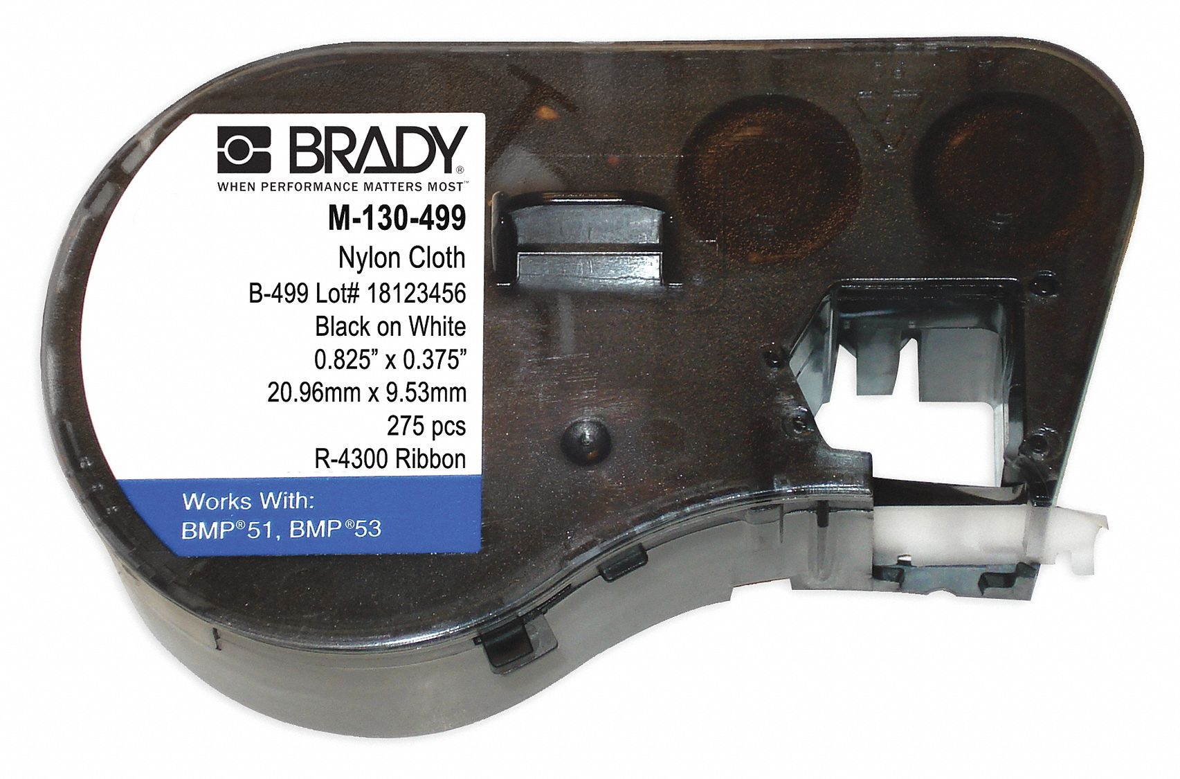 Brady Label Cartridge,Black/White,31/64 In. W  MC-475-422