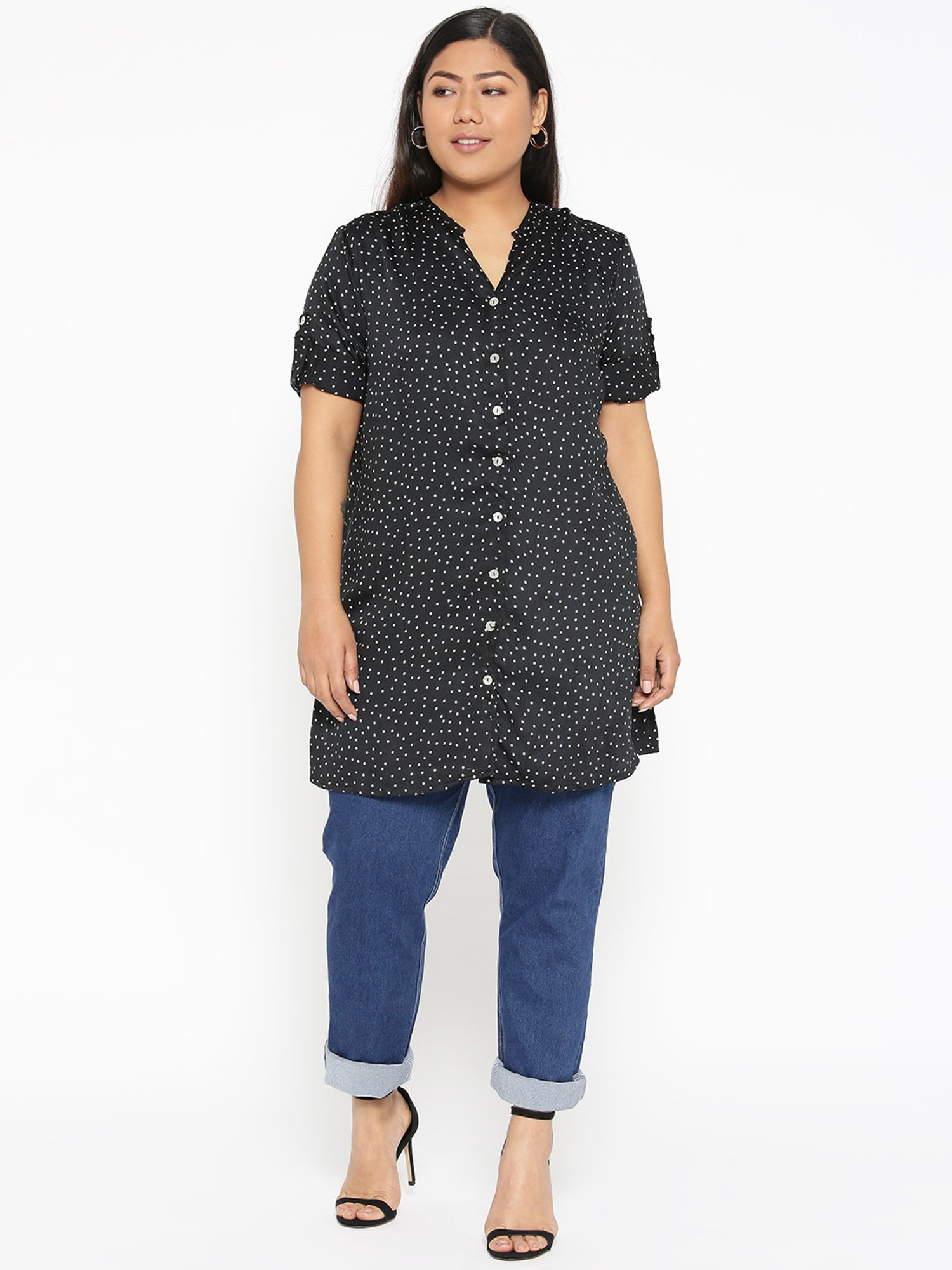 theRebelinme Black Printed Regular Fit Shirt