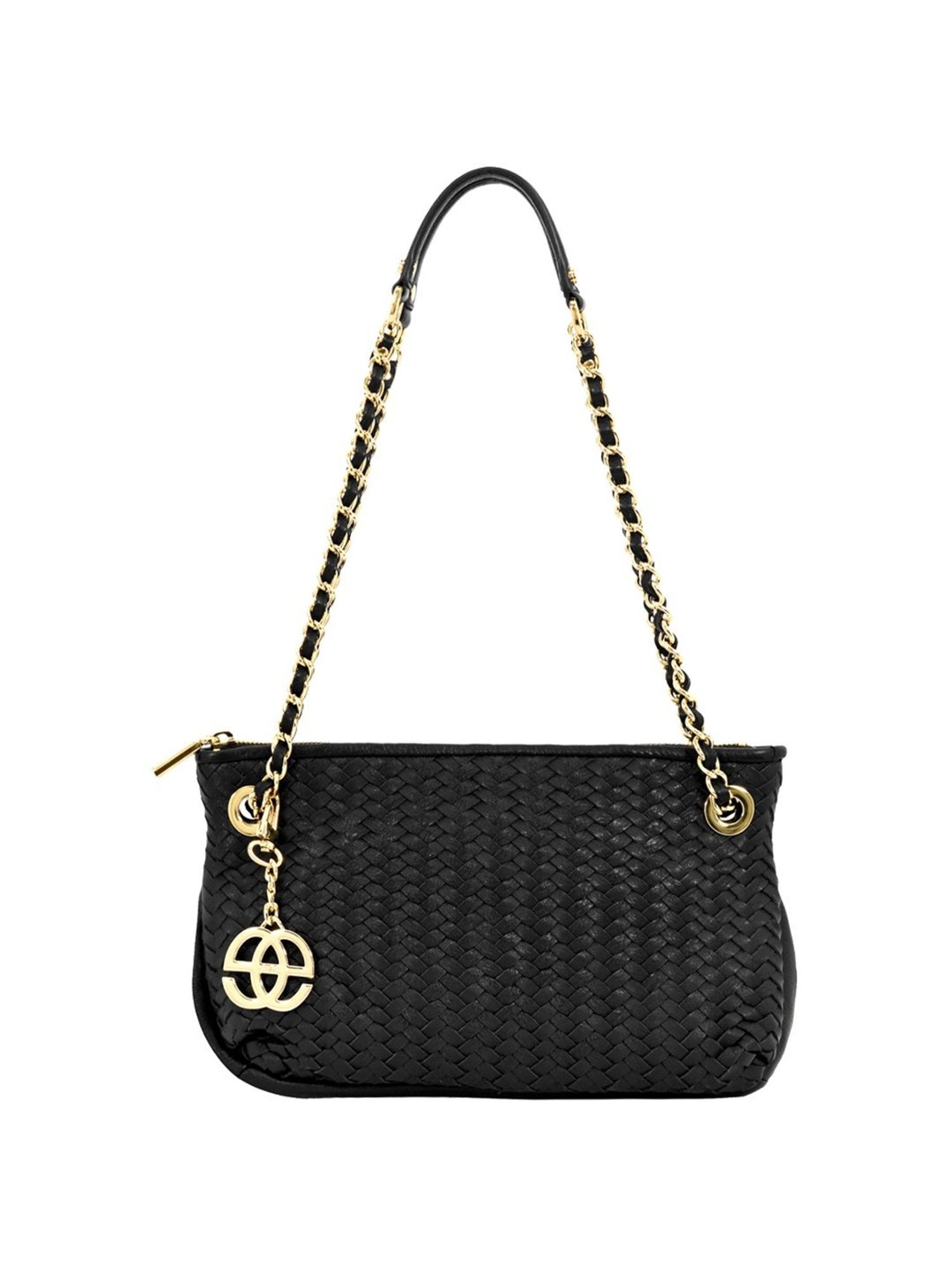 Eske Piquer Black Textured Medium Handbag