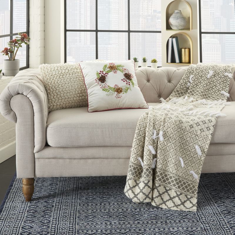 Home For The Holiday L1063 Beige 16" x 16"