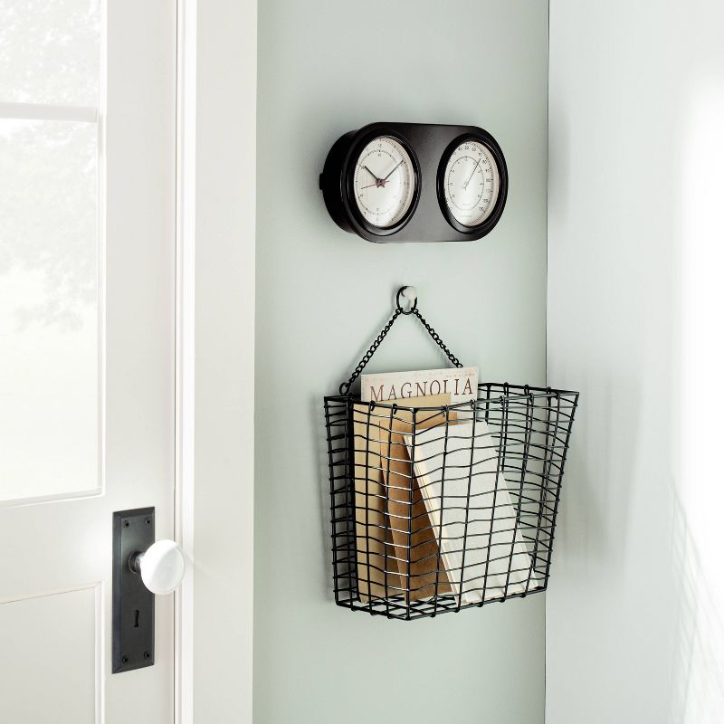 20" Metal Cut Out Roman Numeral Wall Clock Black - Patton Wall Decor