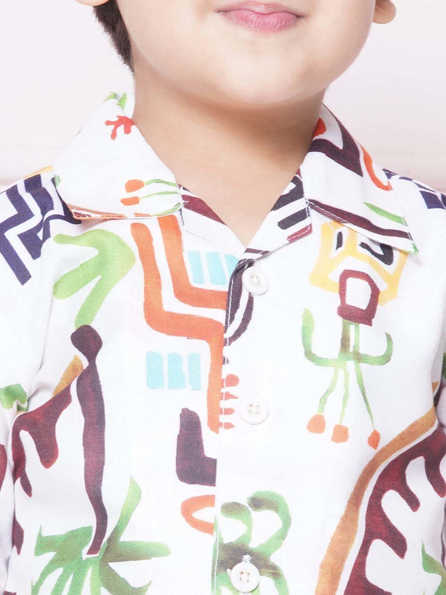 AJ Dezines Kids Multicolor Cotton Printed Shirt Set