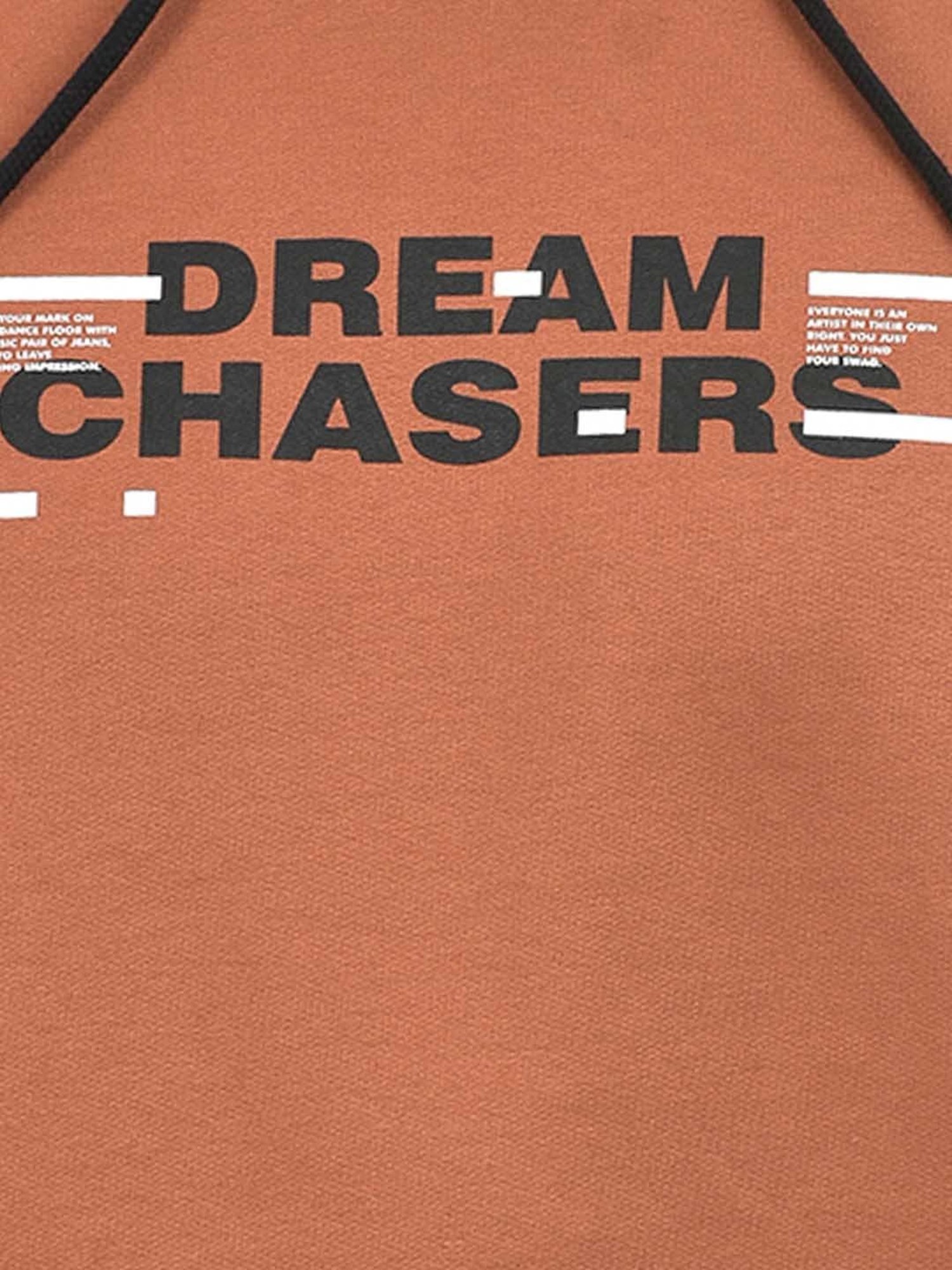 Integriti Brunt Orange Regular Fit Printed Hooded Sweatshirt