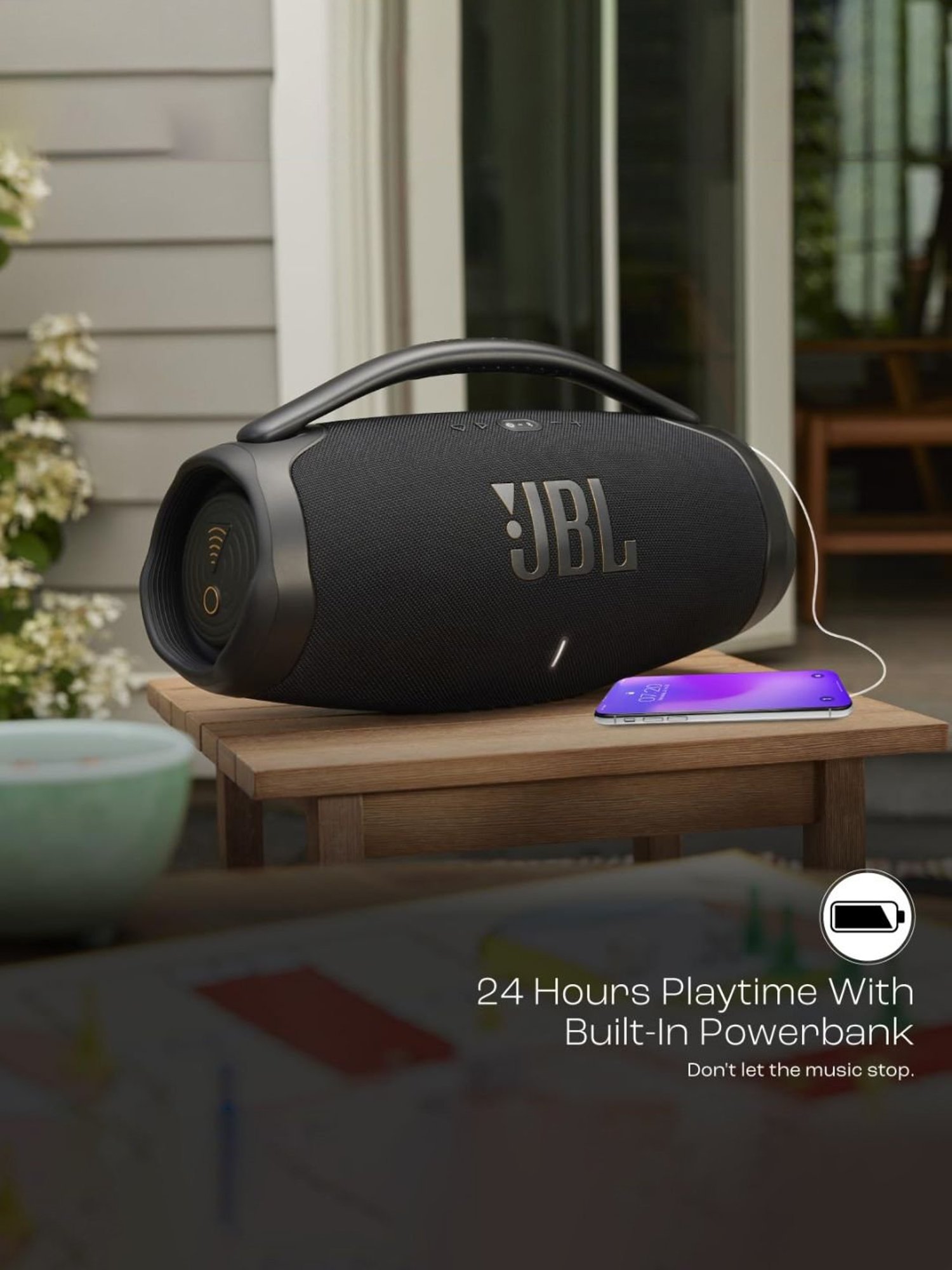 JBL Boombox 3 Wi-Fi, Wireless Portable Bluetooth Speaker with 24H Playtime, Deepest Bass (Black)