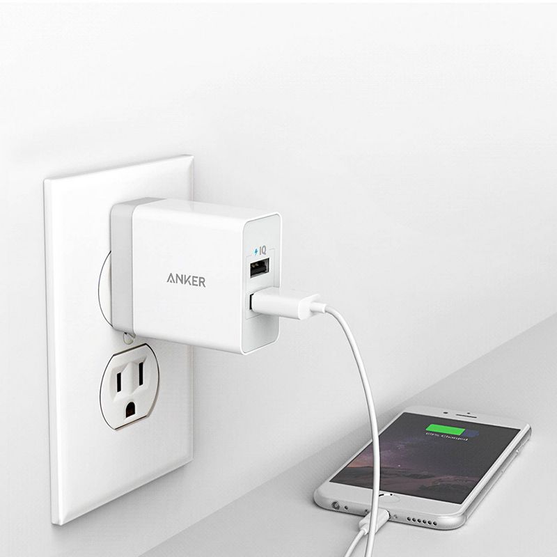 Anker 2-Port PowerPort 24W Wall Charger - White