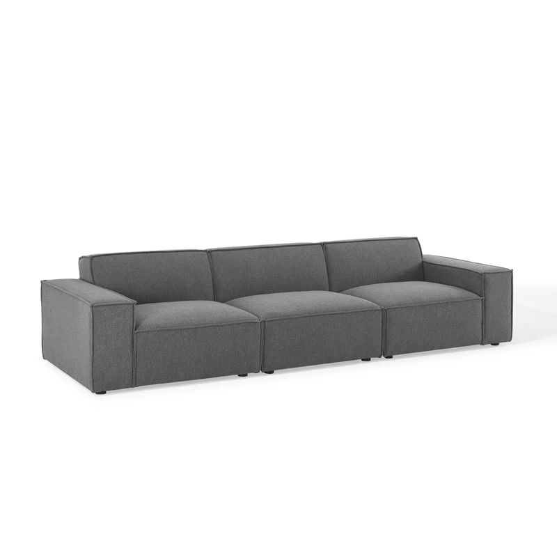 5pc French Seamed Sectional Mona Abstract Gray - Project 62™