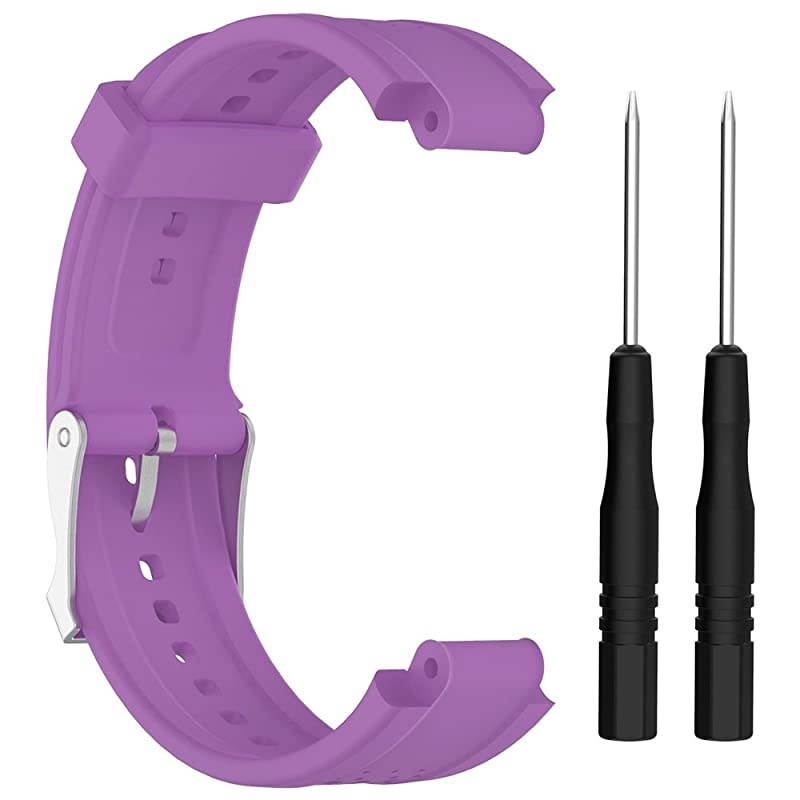 Band for Garmin Forerunner 25 Soft Silicone Replacement Watch Band Strap for Garmin Forerunner 25 GPS Running Watch SPurple Small
