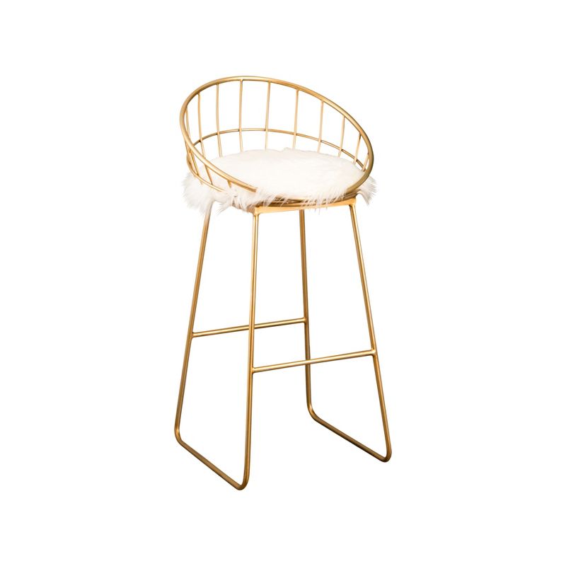 30" Miley Faux Fur Barstool Gold - Abbyson Living